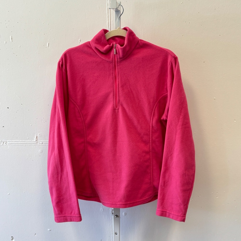 Marker Polartec Fleece‎ Pullover Womens XL Pink 1/4 Zip Mock Neck Made in USA